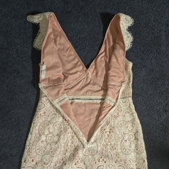 Lush Cream Lace Mini Dress - Picture 3 of 8